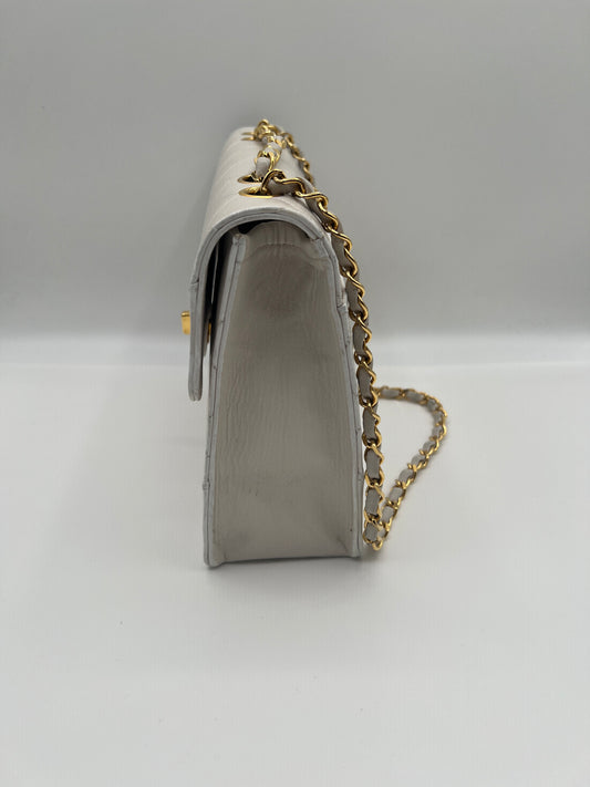 Chanel Classic Flap Bag in Off-White Quilted Leather