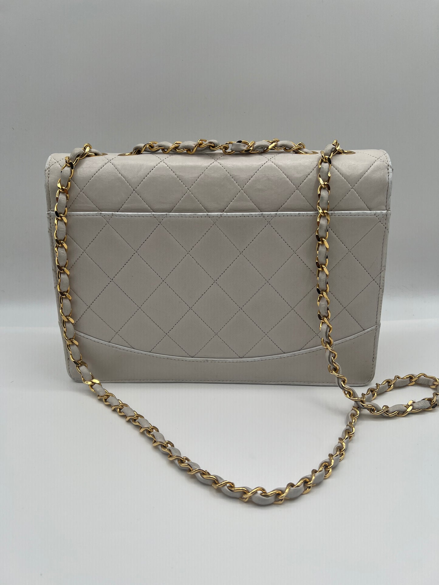 Chanel Classic Flap Bag in Off-White Quilted Leather