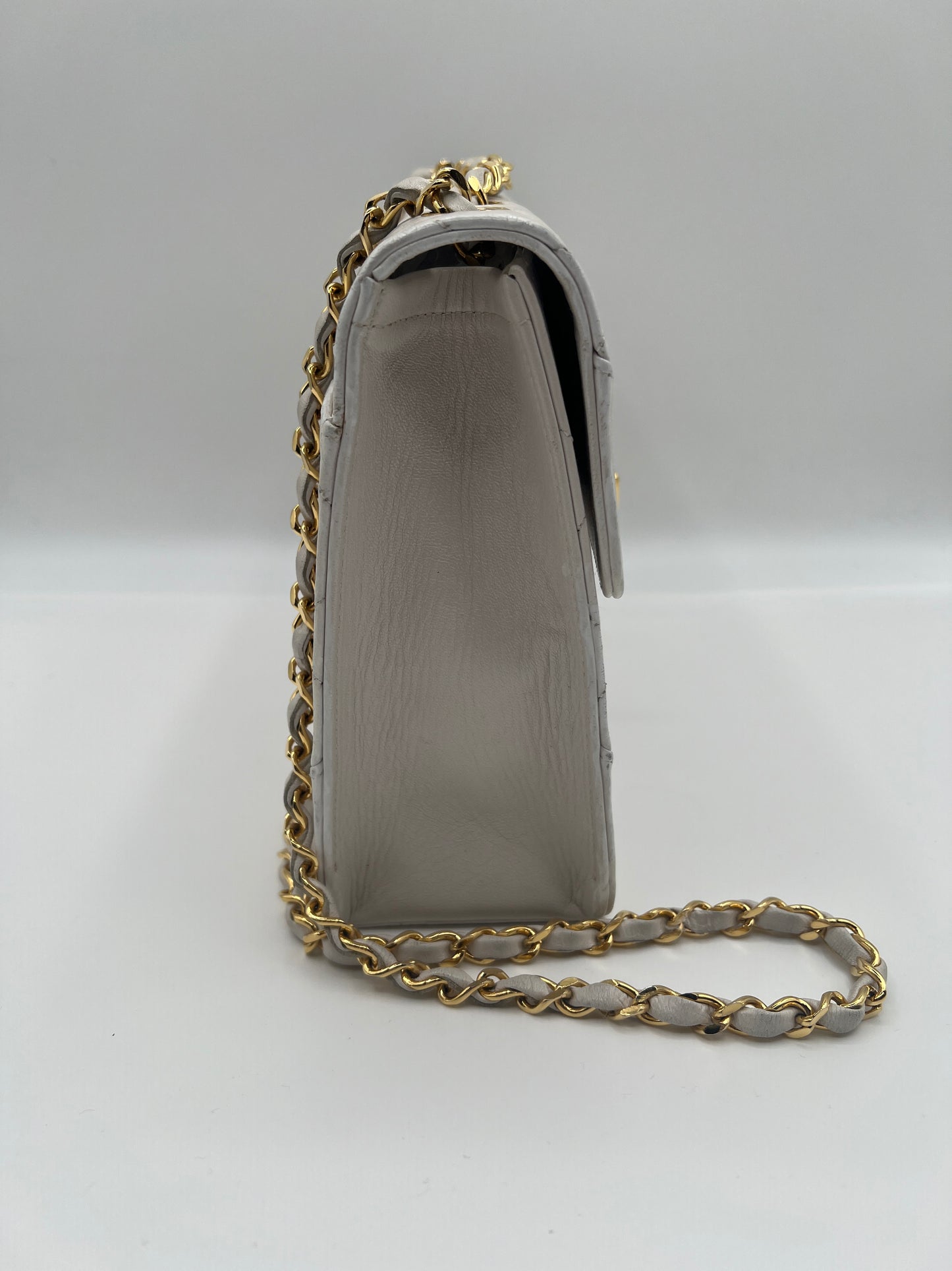 Chanel Classic Flap Bag in Off-White Quilted Leather