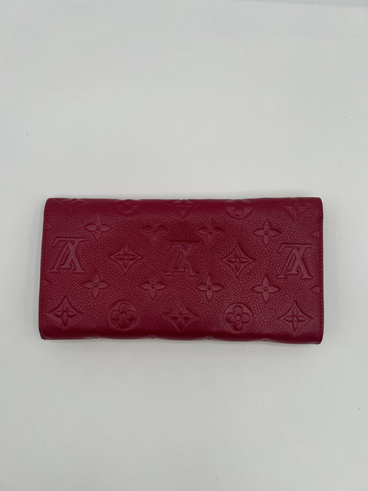 Louis Vuitton Sarah Long Wallet in Red Monogram Empreinte Leather