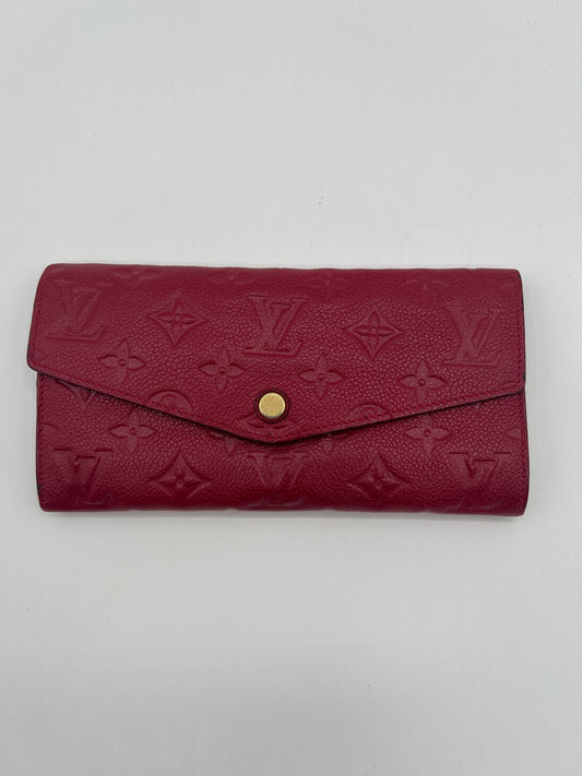 Louis Vuitton Sarah Long Wallet in Red Monogram Empreinte Leather