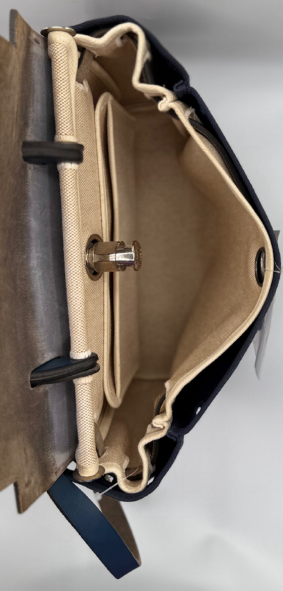 Hermès Herbag Zip 31 Navy Canvas & Vache Hunter Leather Bag