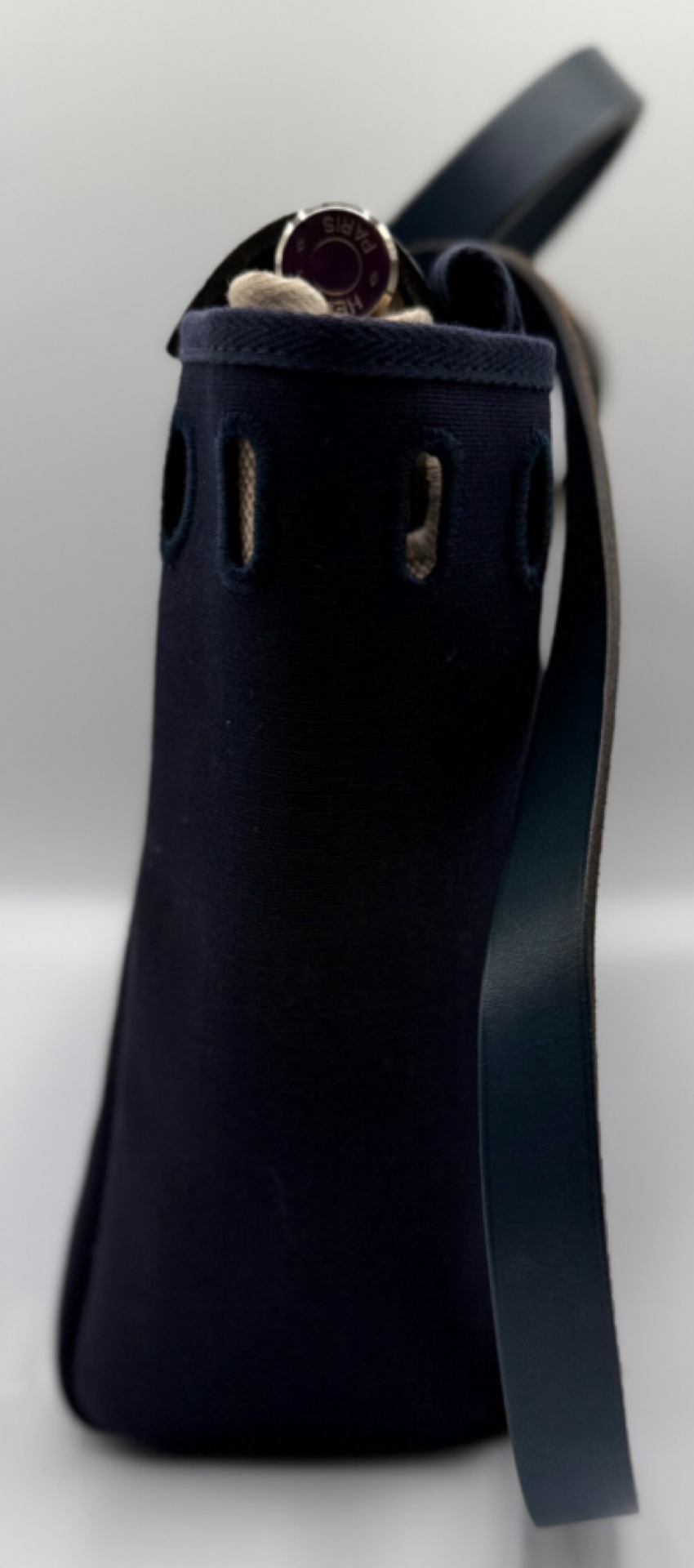 Hermès Herbag Zip 31 Navy Canvas & Vache Hunter Leather Bag