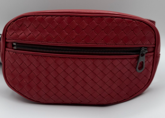 Bottega Veneta Intrecciato Red Leather Belt Bag
