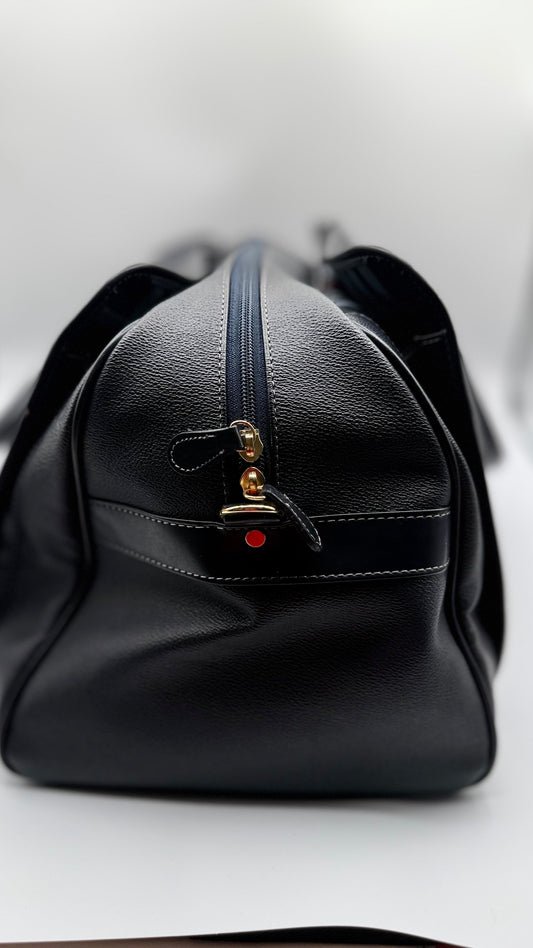 Burberry Black Grained Leather Travel Tote