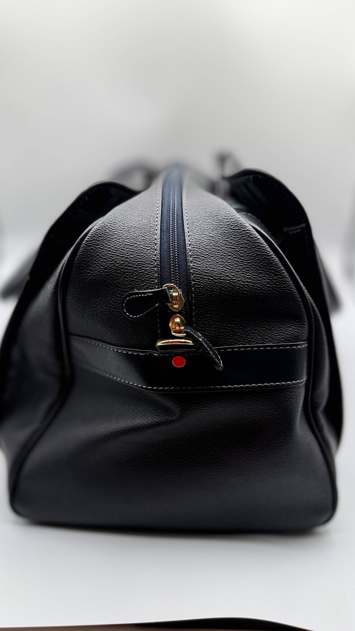 Burberry Black Grained Leather Travel Tote