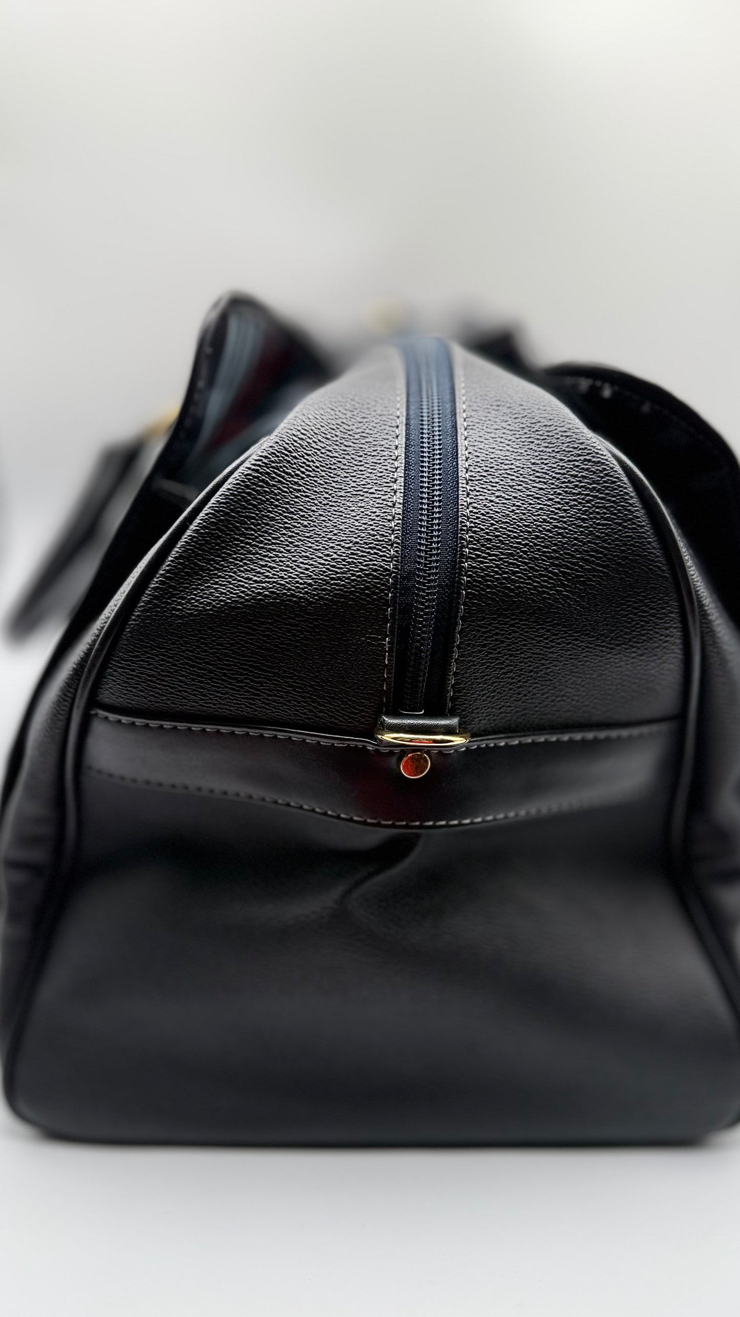 Burberry Black Grained Leather Travel Tote