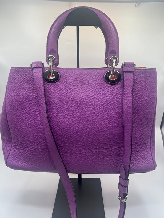 Dior Purple Leather Medium Diorissimo Shopper Tote