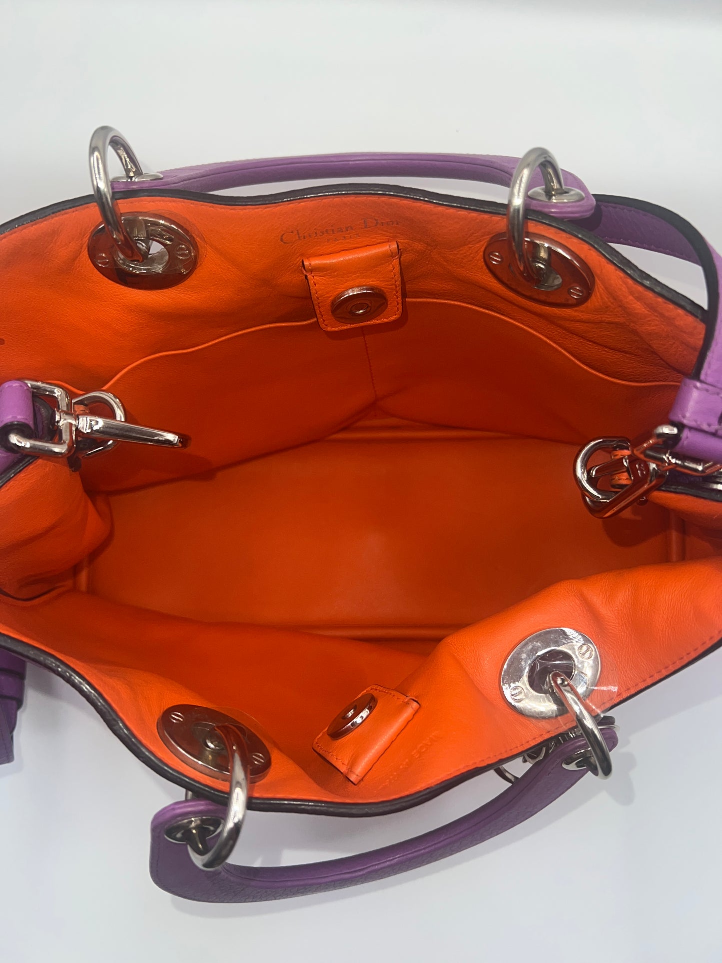 Dior Purple Leather Medium Diorissimo Shopper Tote
