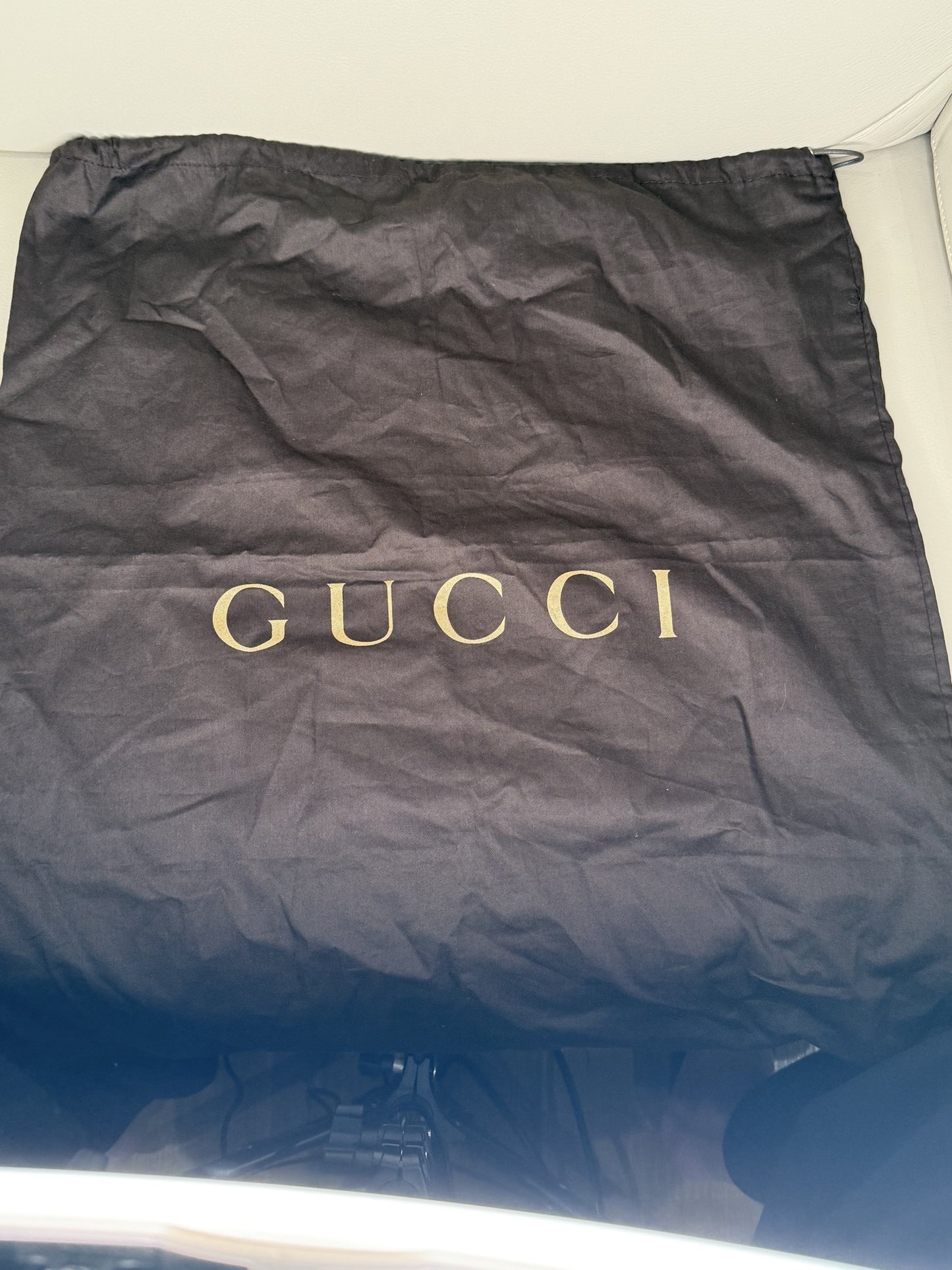 Gucci Brown Leather Bamboo Backpack