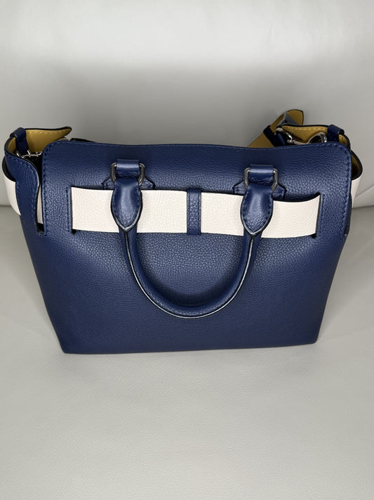 Burberry Small Quadri-tone Leather Belt Bag – Navy & White