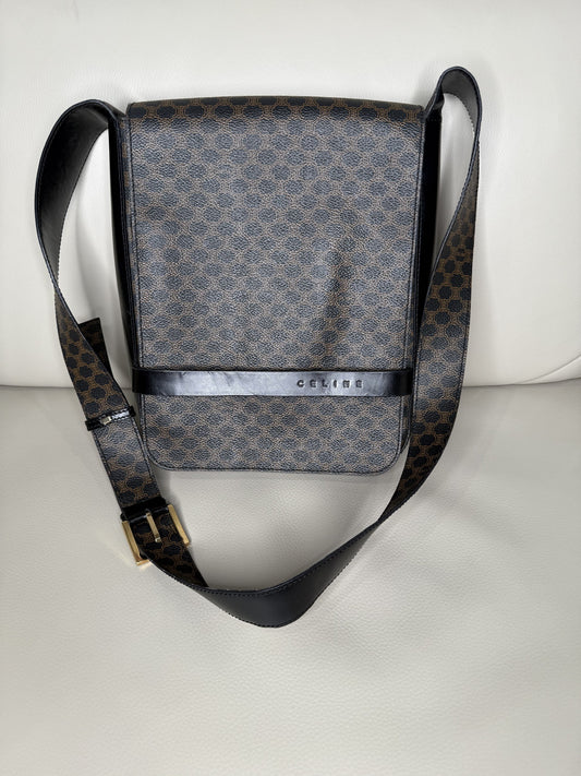 Celine Macadam Coated-Canvas Messenger Bag