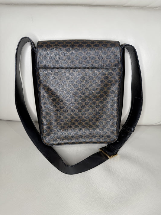 Celine Macadam Coated-Canvas Messenger Bag