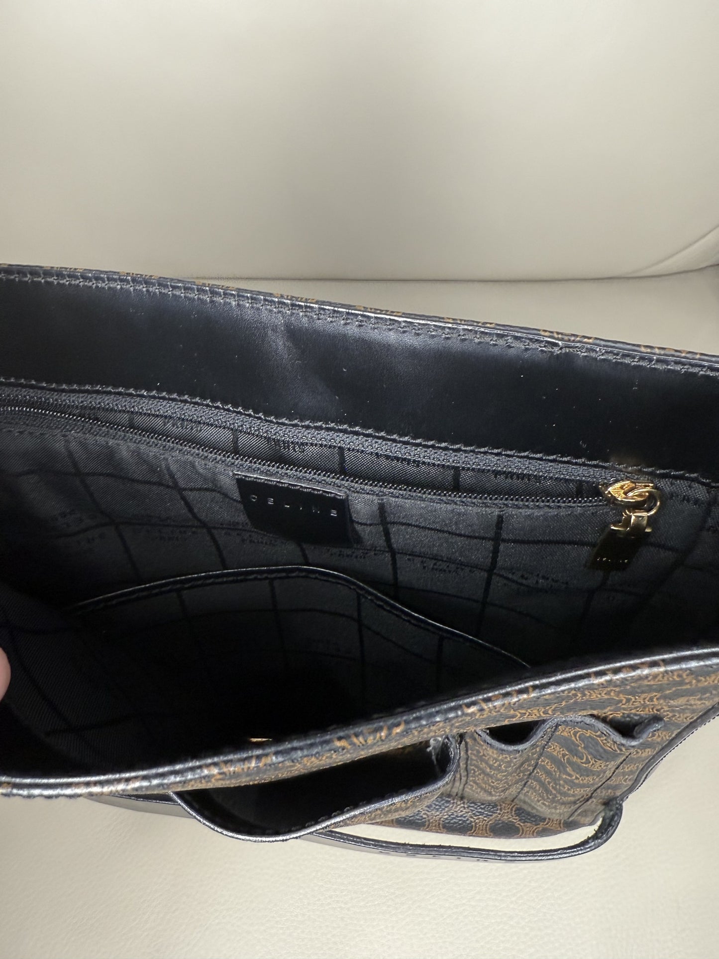 Celine Macadam Coated-Canvas Messenger Bag