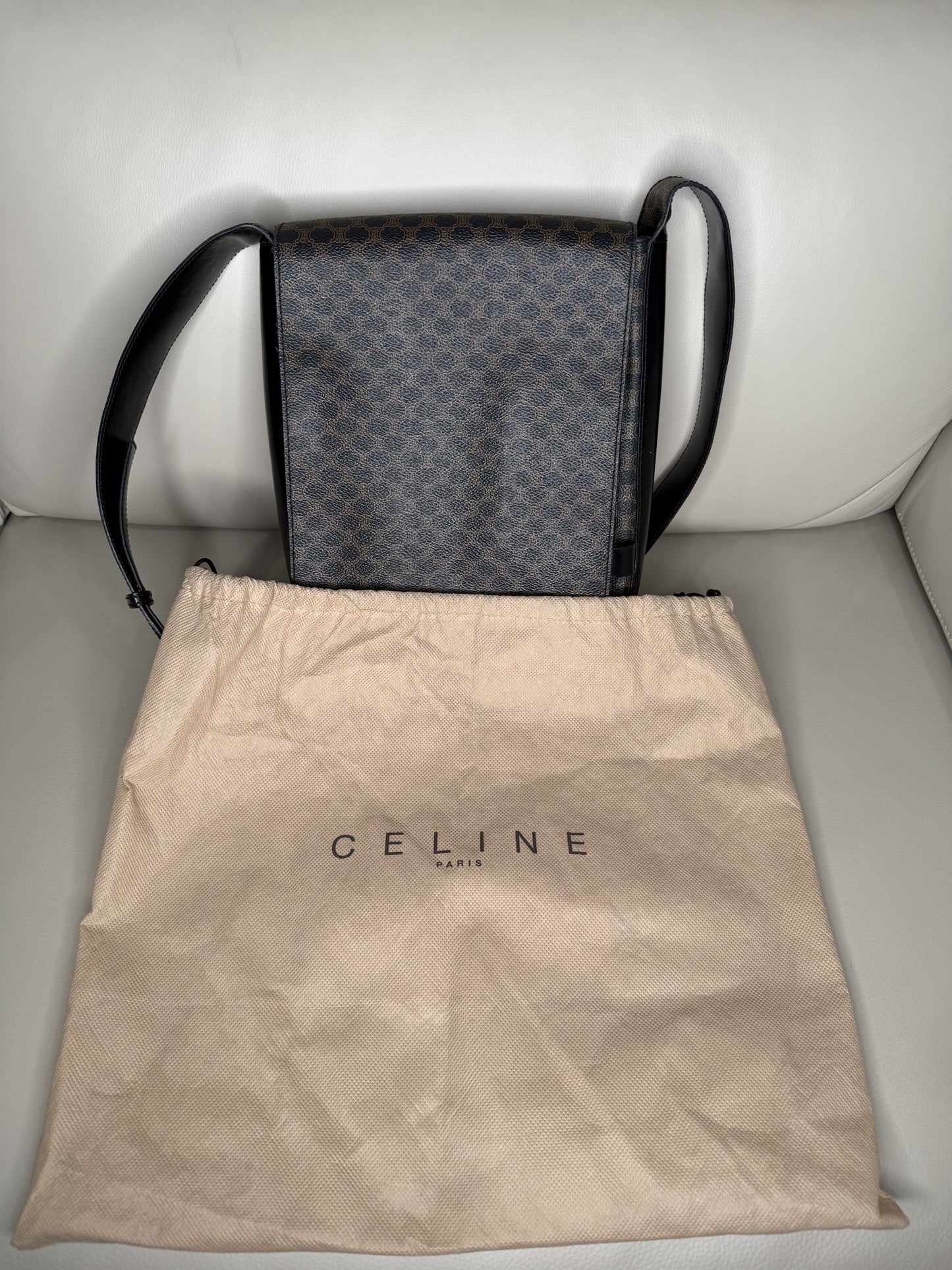 Celine Macadam Coated-Canvas Messenger Bag