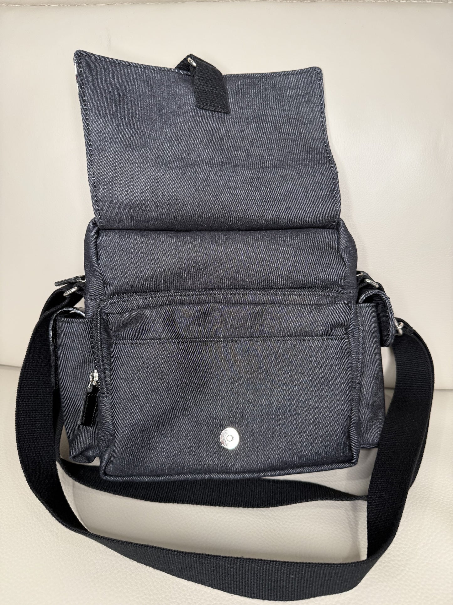 Burberry Nova Check Canvas & Denim Shoulder Bag – Black