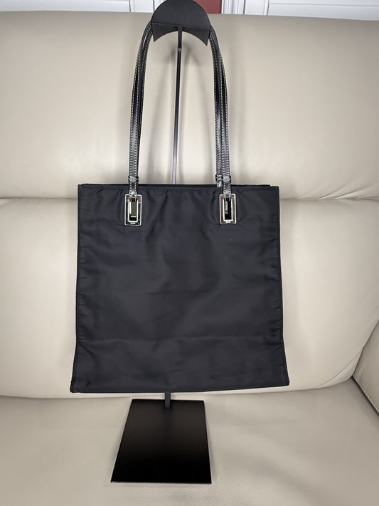 Prada Classic Black Nylon Tote Bag