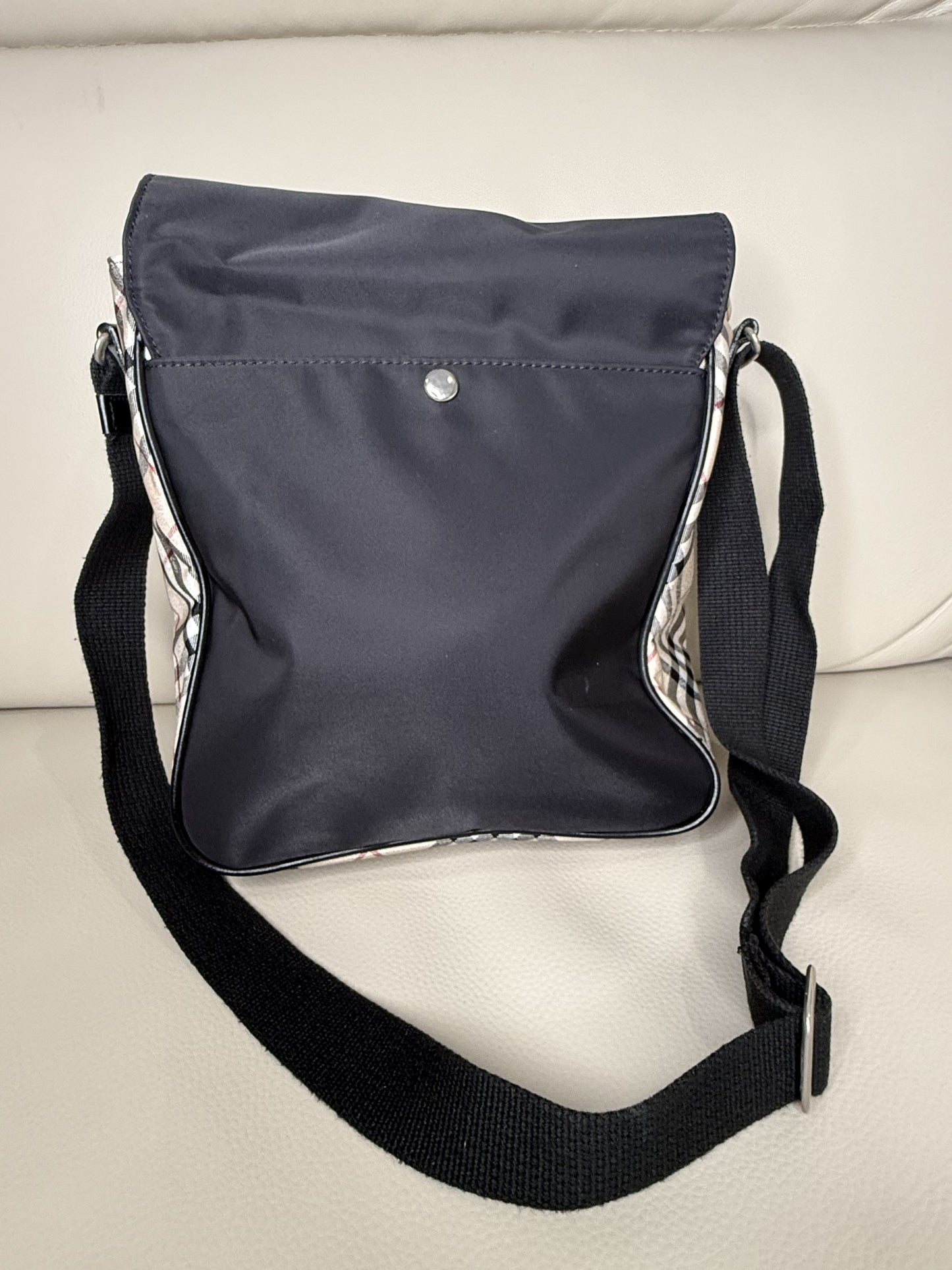 Burberry Nova Check Canvas Flap Shoulder Bag – Black & Check