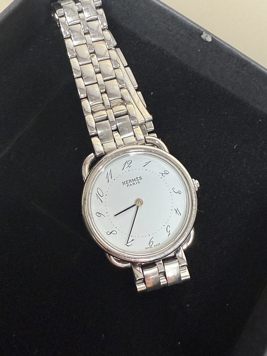 Hermès Arceau Stainless Steel Watch – White Dial