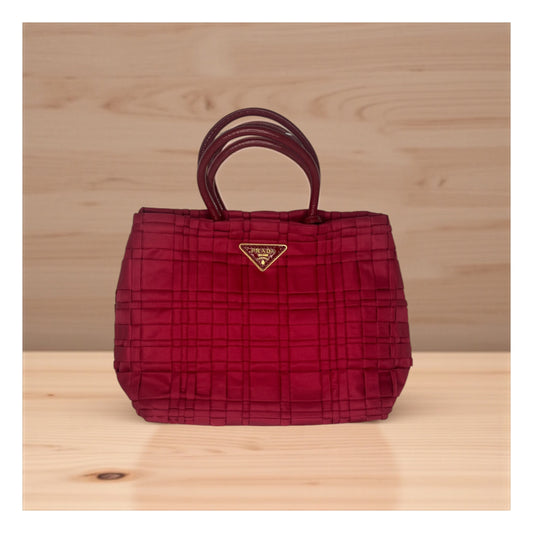 Prada Tessuto Woven Tote Bag in Red Nylon