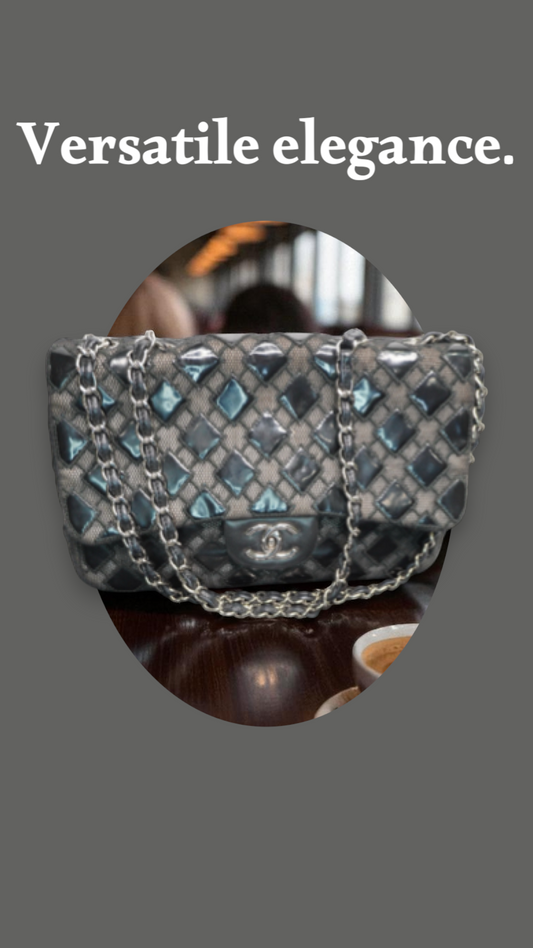 Chanel Vinyl Mesh Quilted Medium Single Flap Bag – Black