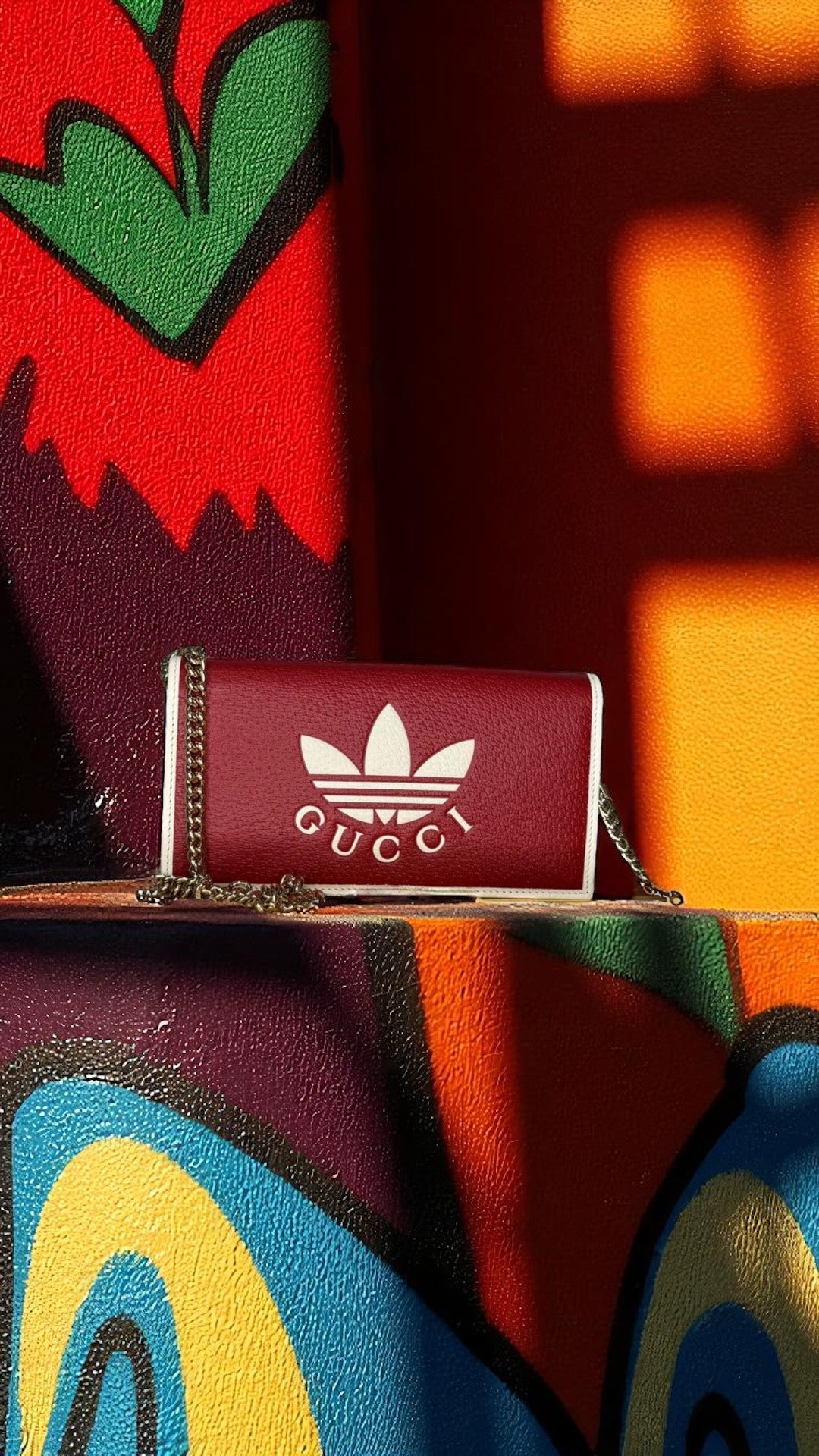 Gucci x adidas Wallet With Chain – Red Coated Canvas