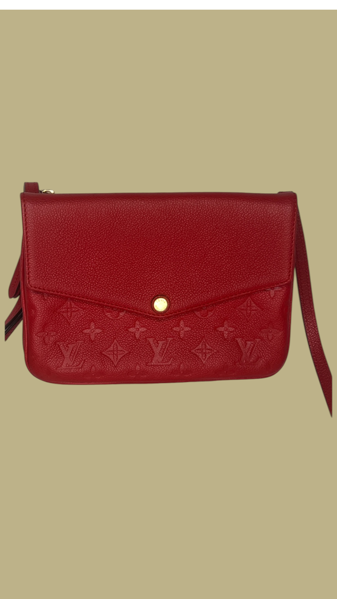 Louis Vuitton Monogram Empreinte Twice Crossbody Bag in Red Leather