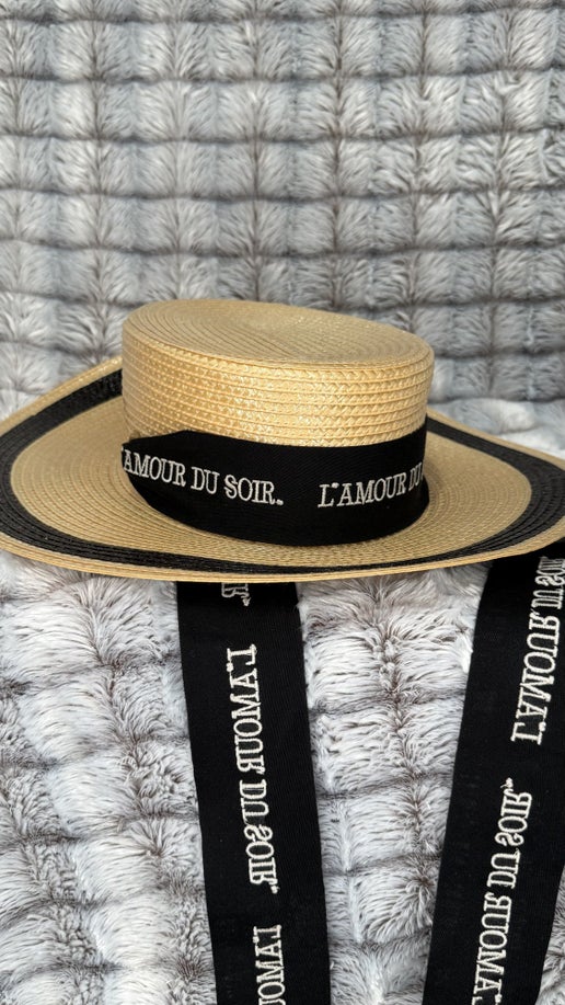 Gucci L'Amour Du Soir Straw Wide Brim Hat – Natural/Black
