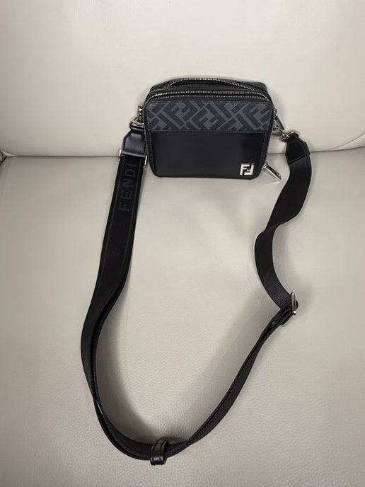 Fendi Black FF Logo Crossbody Camera Bag