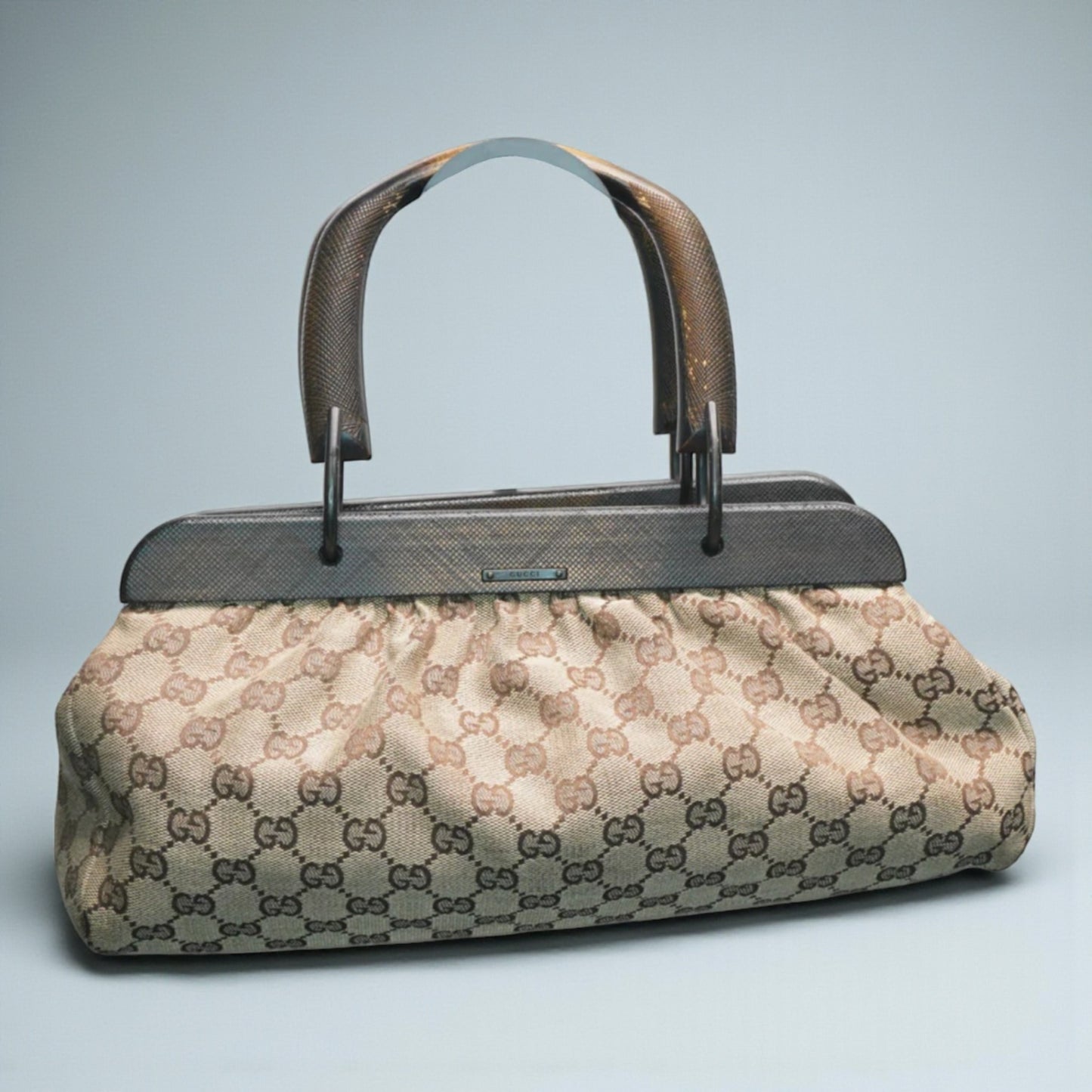 Gucci GG Canvas Wood Handle Bag