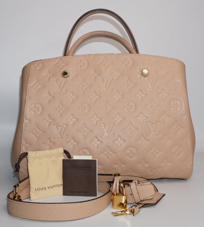 Louis Vuitton Montaigne MM in Dune Monogram Empreinte Leather