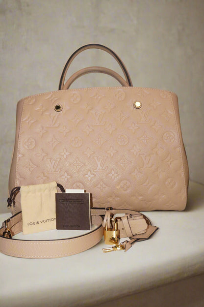 Louis Vuitton Montaigne MM in Dune Monogram Empreinte Leather