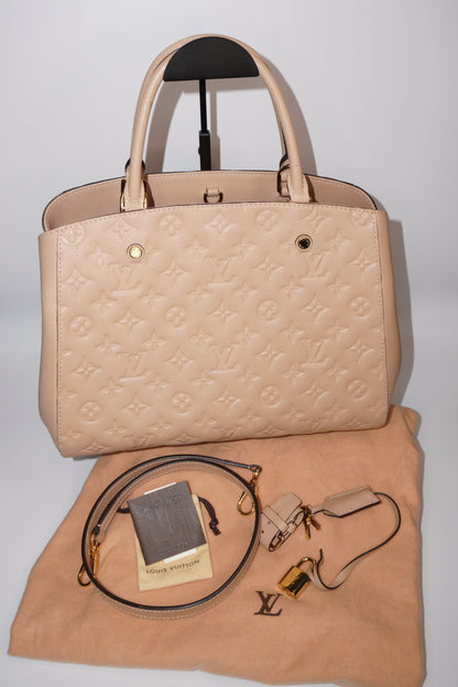 Louis Vuitton Montaigne MM in Dune Monogram Empreinte Leather