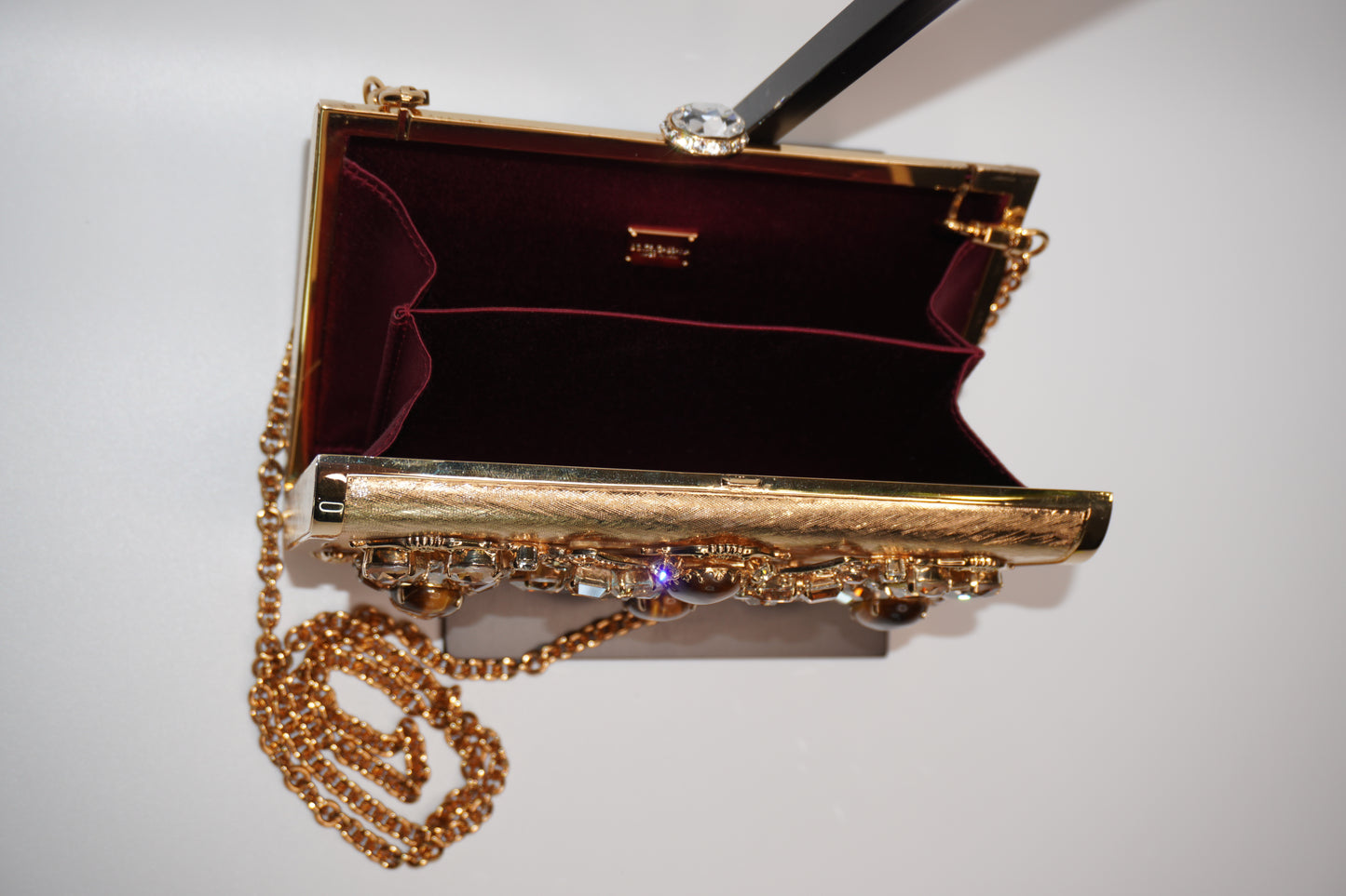 Dolce & Gabbana Dolce Box Embellished Gold Clutch