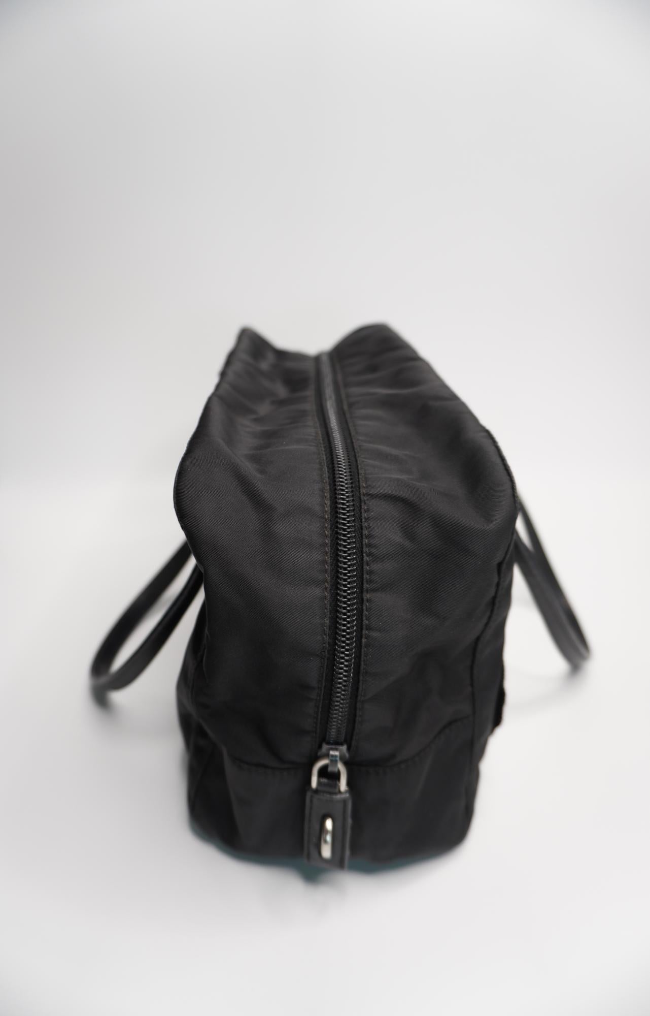 Prada Tessuto Nylon Satchel Bag with Jeweled Logo Patch