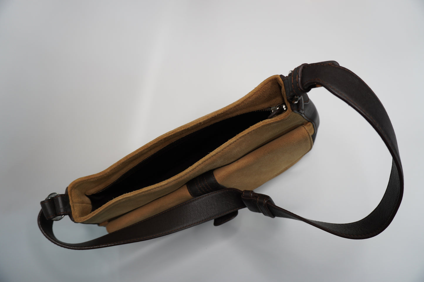 Loewe Anagram Suede and Leather Shoulder Bag – Brown
