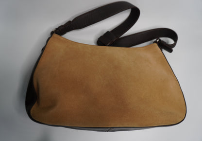 Loewe Anagram Suede and Leather Shoulder Bag – Brown