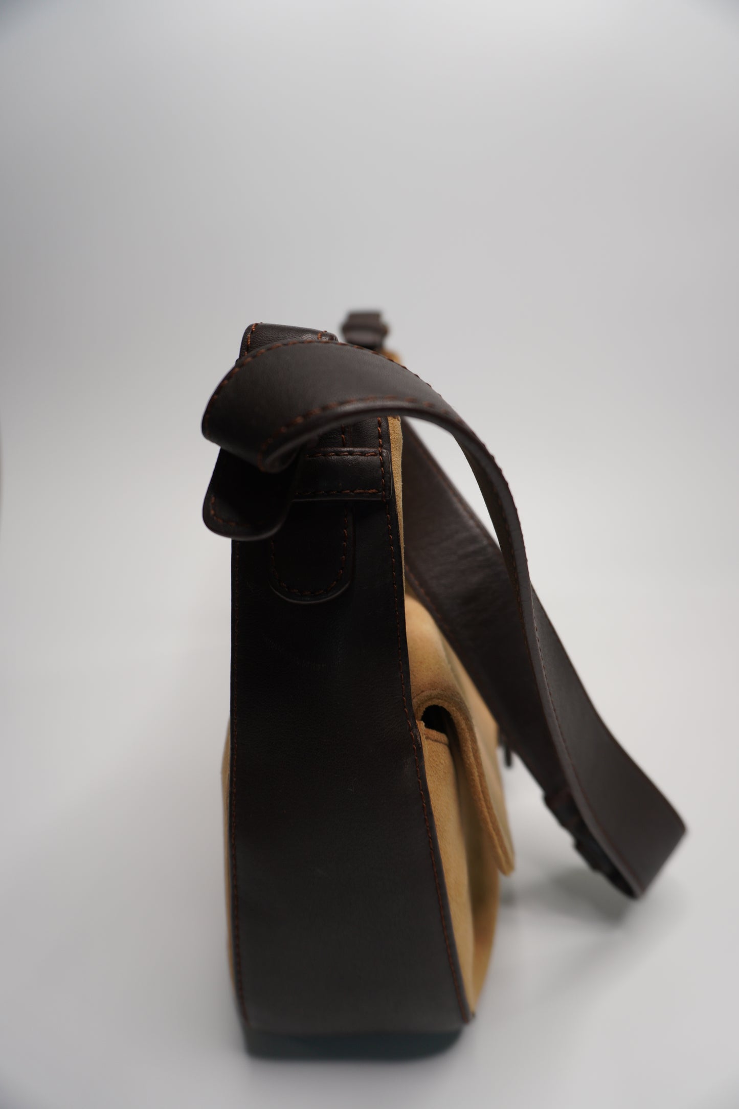 Loewe Anagram Suede and Leather Shoulder Bag – Brown