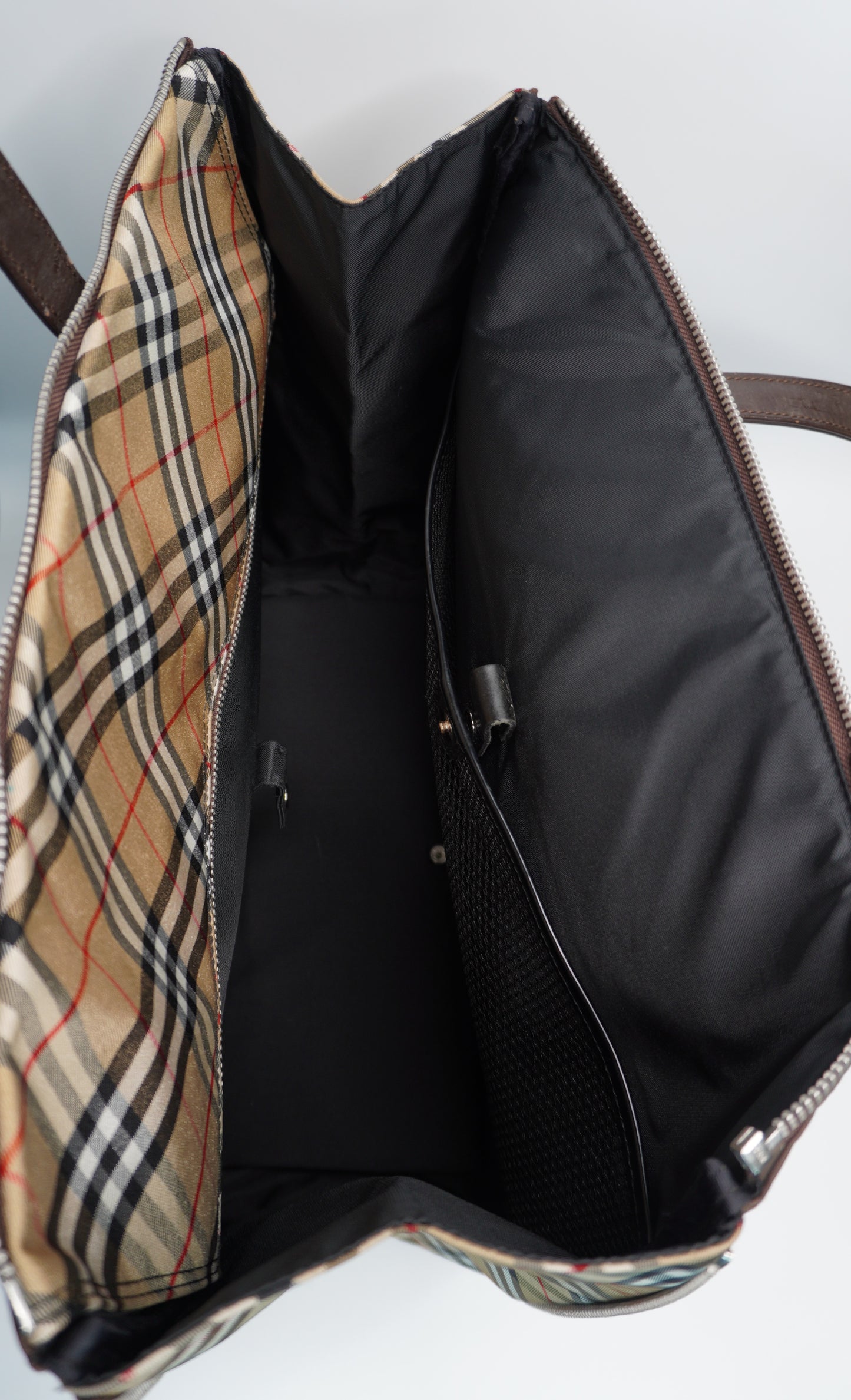 Burberry Brown Nylon and Calfskin Briefcase