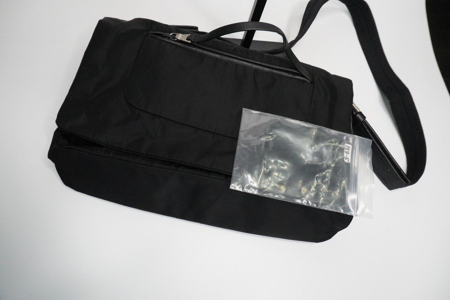 Prada Black Nylon Shoulder Bag with Leather Strap