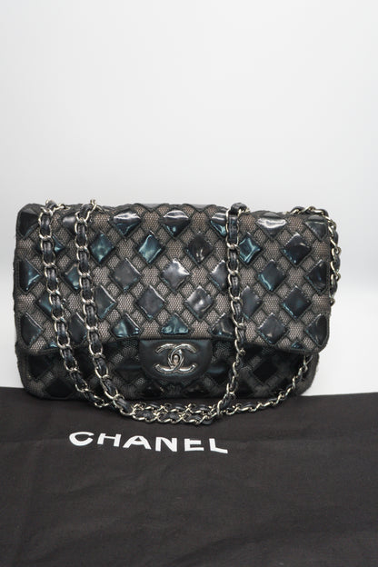 Chanel Vinyl Mesh Quilted Medium Single Flap Bag – Black