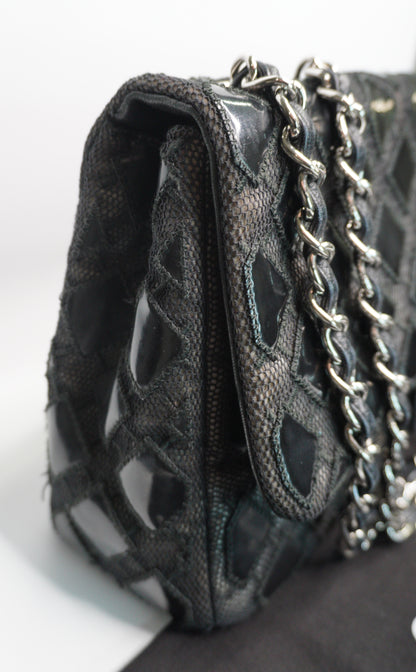 Chanel Vinyl Mesh Quilted Medium Single Flap Bag – Black