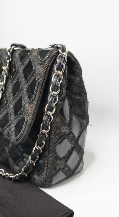 Chanel Vinyl Mesh Quilted Medium Single Flap Bag – Black
