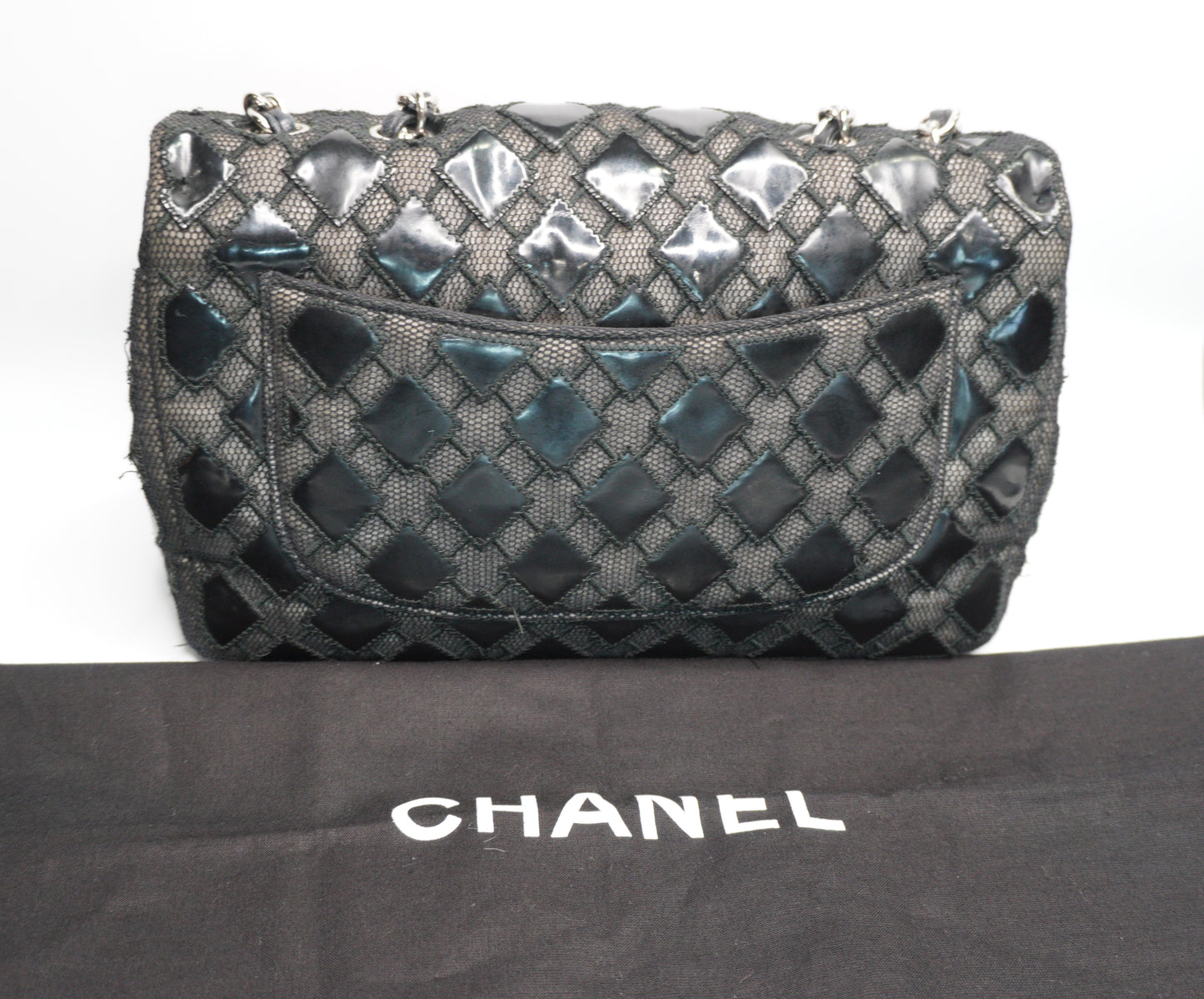 Chanel Vinyl Mesh Quilted Medium Single Flap Bag – Black