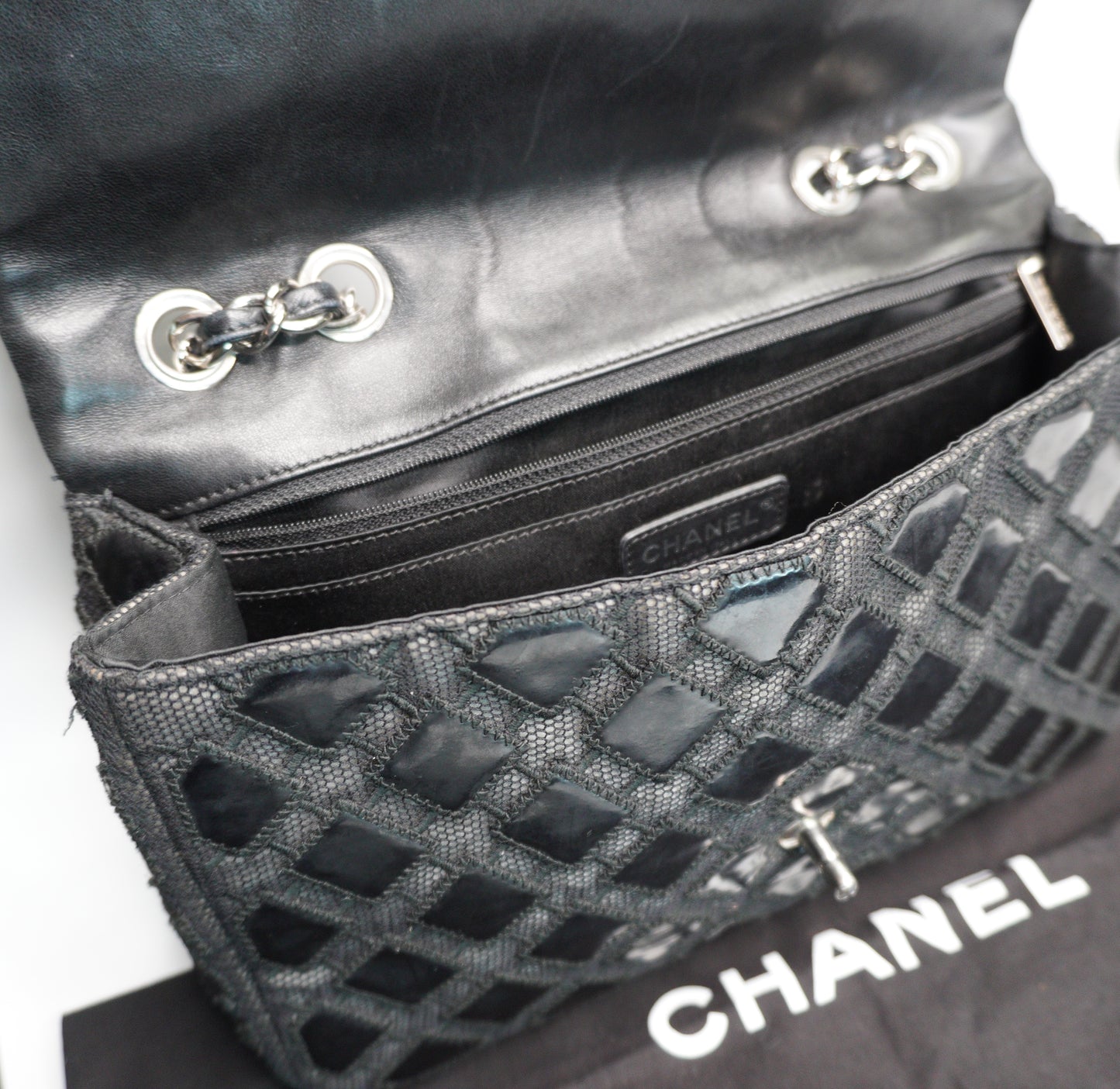Chanel Vinyl Mesh Quilted Medium Single Flap Bag – Black