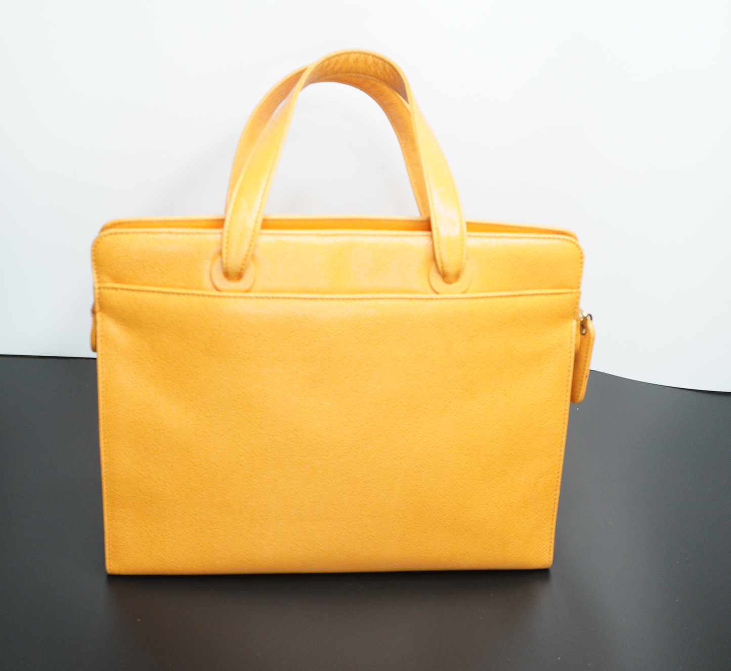 Chanel Orange Caviar CC Stitch Zip Tote Bag