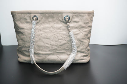 Chanel Beige Quilted Grand Shopping Tote (GST)