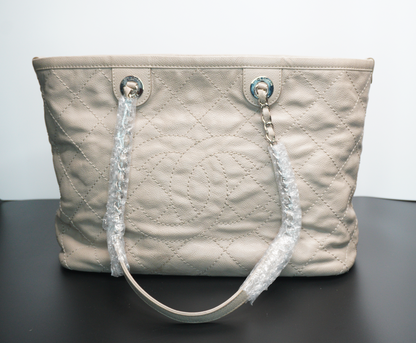 Chanel Beige Quilted Grand Shopping Tote (GST)