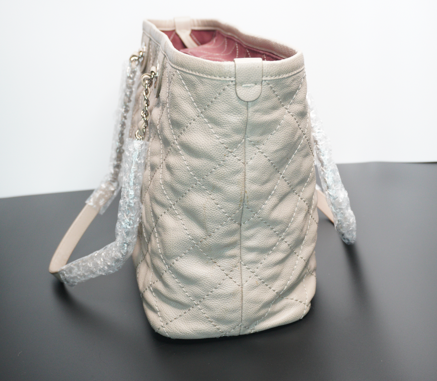 Chanel Beige Quilted Grand Shopping Tote (GST)