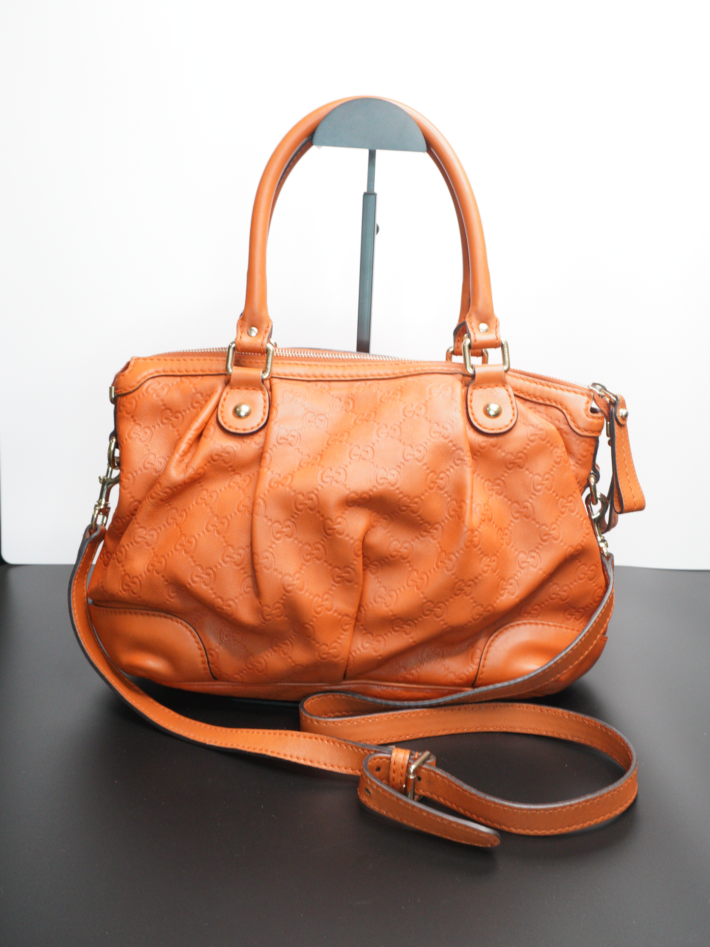 Gucci Guccissima Sukey Dome Tote Bag – Orange